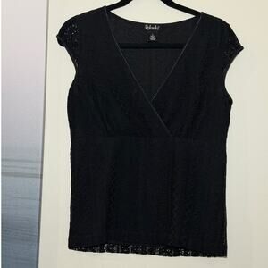 Rafaella Black Top Brand New Lacy/Knit